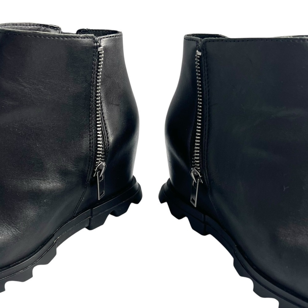 Sorel Joan of Arctic Wedge III Zip Leather Waterproof Boots Black Size 8.5 - Picture 14 of 16
